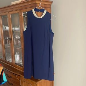 Lilly Pulitzer - Navy Swing Dress W/ Embellished Neckline size 14